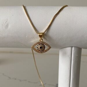 Evil eye pendant necklace gold plated